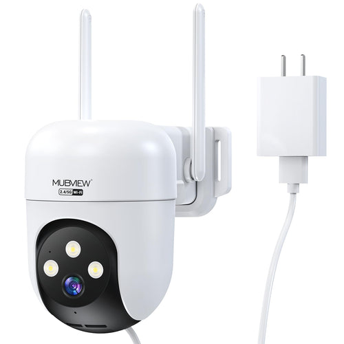 MUBVIEW 360° Security Cameras Wireless Outdoor,24/7 Wired Outdoor Camera for Home Security,Motion Tracking,5G/2.4G WiFi security camera,Night Vision,2-Way Talk, IP66,AI Detection,Local & Cloud Storage