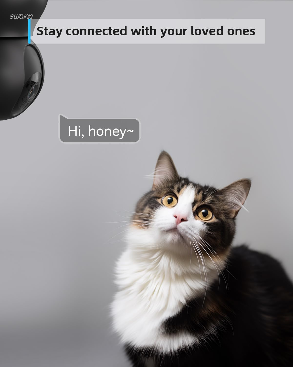 Security Camera 2K, blurams Baby Monitor Dog Camera 360-degree for Home Security w/Smart Motion Tracking, Phone App, IR Night Vision, Siren, Works with Alexa & Google Assistant & IFTTT, 2-Way Audio