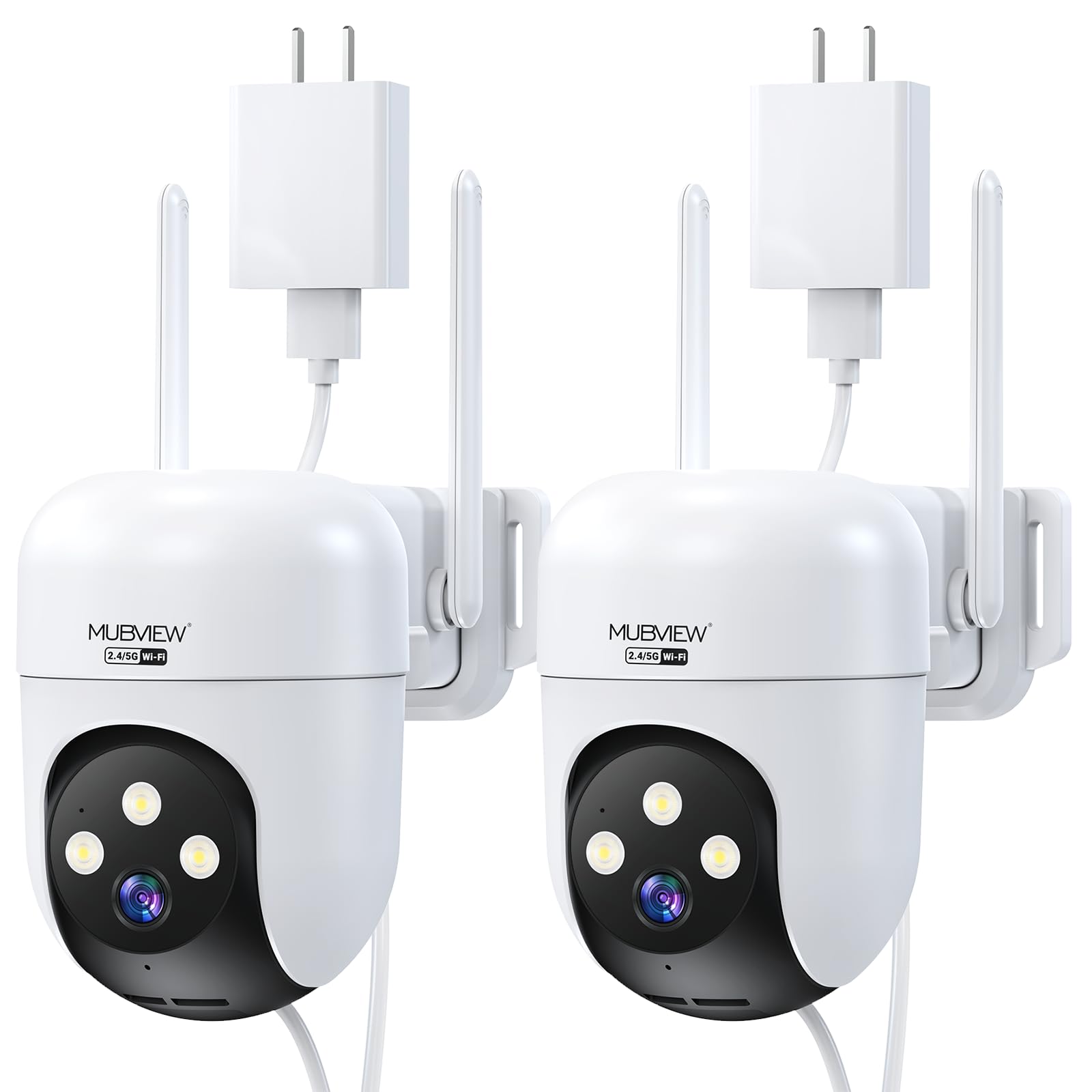 MUBVIEW 360° Security Cameras Wireless Outdoor,24/7 Wired Outdoor Camera for Home Security,Motion Tracking,5G/2.4G WiFi security camera,Night Vision,2-Way Talk, IP66,AI Detection,Local & Cloud Storage