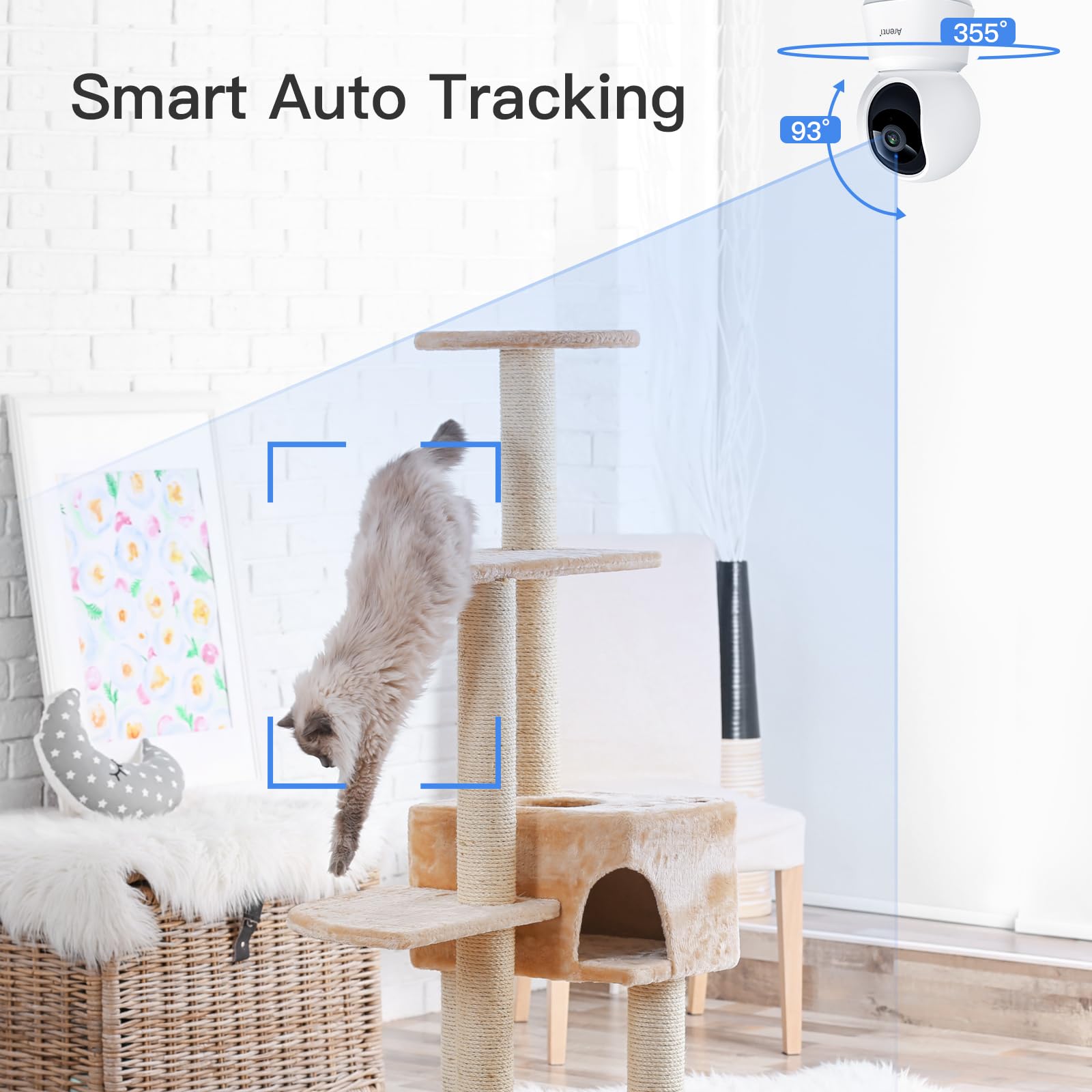 ARENTI 5G Indoor Security Camera, 4MP Pet Camera with Speaker for Dog/Cat, Baby Monitor with Phone App, Dual-Band WiFi, Auto Tracking, Super Night Vision, 2-Way Talk, Cloud & SD Card Storage(P2Q)