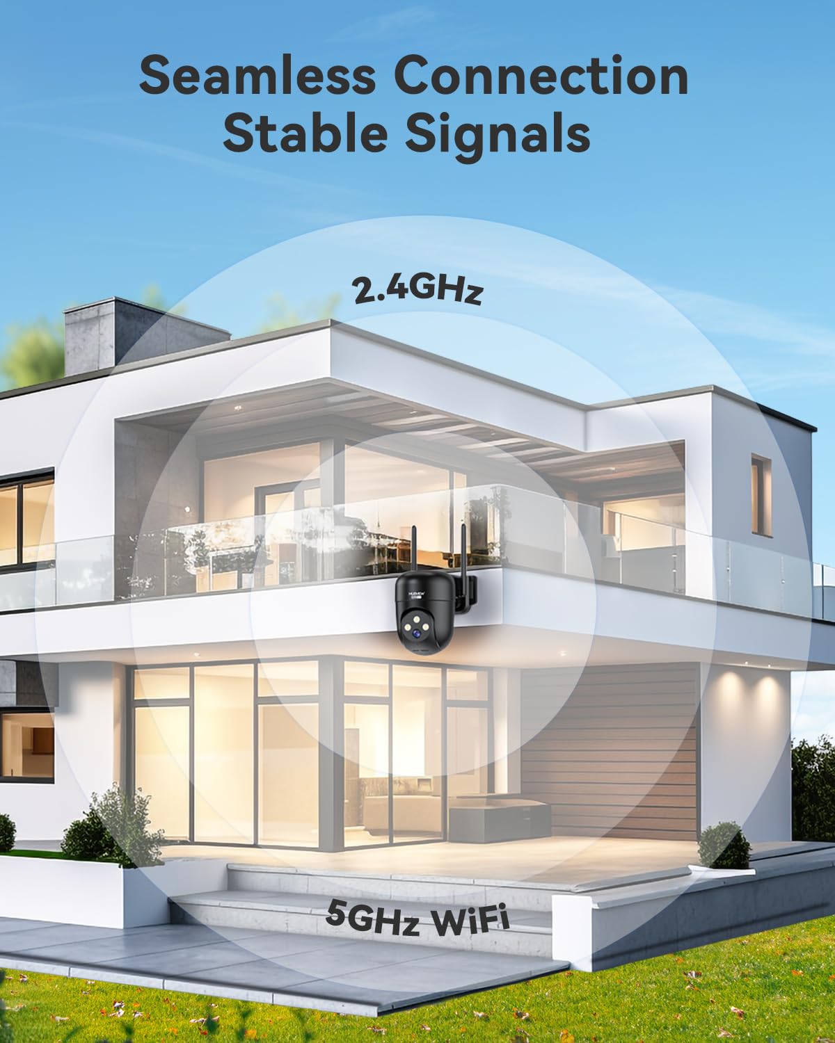 MUBVIEW 360° Security Cameras Wireless Outdoor,24/7 Wired Outdoor Camera for Home Security,Motion Tracking,5G/2.4G WiFi security camera,Night Vision,2-Way Talk, IP66,AI Detection,Local & Cloud Storage
