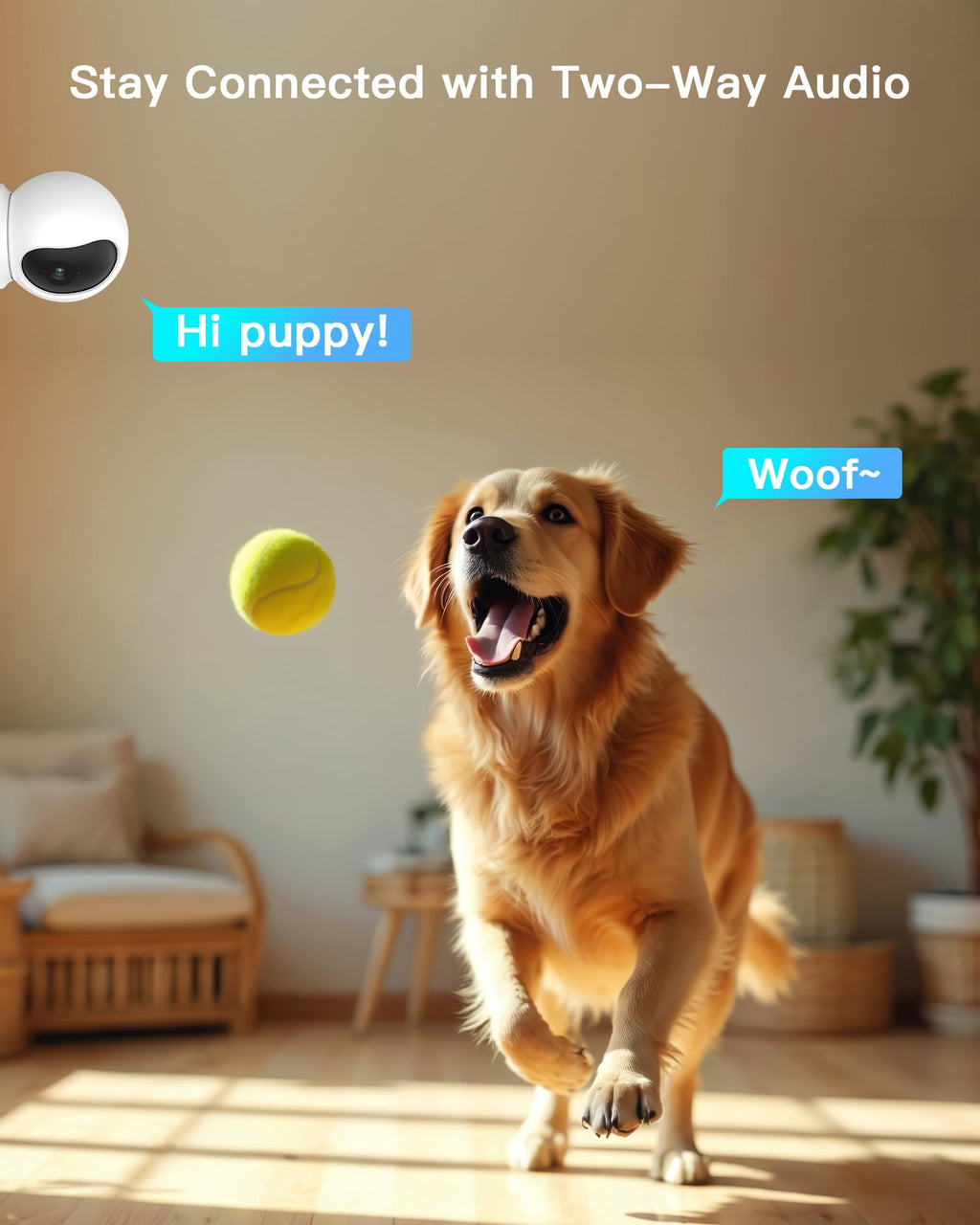 ARENTI 5G Indoor Security Camera, 4MP Pet Camera with Speaker for Dog/Cat, Baby Monitor with Phone App, Dual-Band WiFi, Auto Tracking, Super Night Vision, 2-Way Talk, Cloud & SD Card Storage(P2Q)